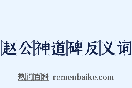 赵公神道碑反义词是什么意思的图片